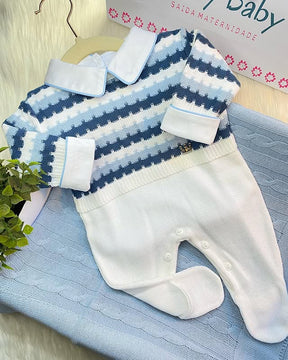 PROMOÇÃO Kit Saída Maternidade Com Pingente Dourado Personalizável Completa  - Veste Até 4 Meses (Menino)