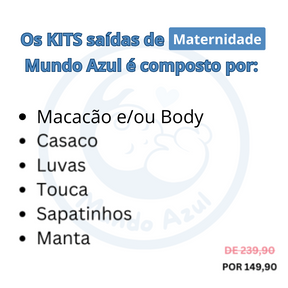 Kit Saída Maternidade Personalizável Completa Azul + Branco | Personalize Com o Nome do Seu Príncipe